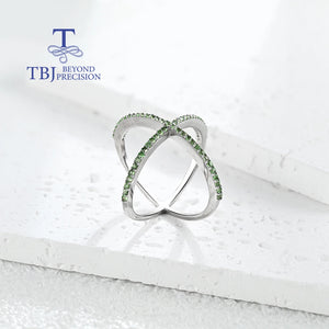Gorgeous Designer chic Ring  925 Sterling Silver for Women Natural Tsavorite Gemstone Fashion Jewelry Anniversay Party Gift
