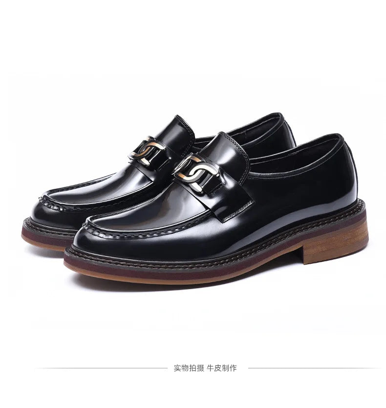 New Shoes For Men Loafers Mens Dress Shoes Leather Shoes Man Male Genuine Leather Social Shoes