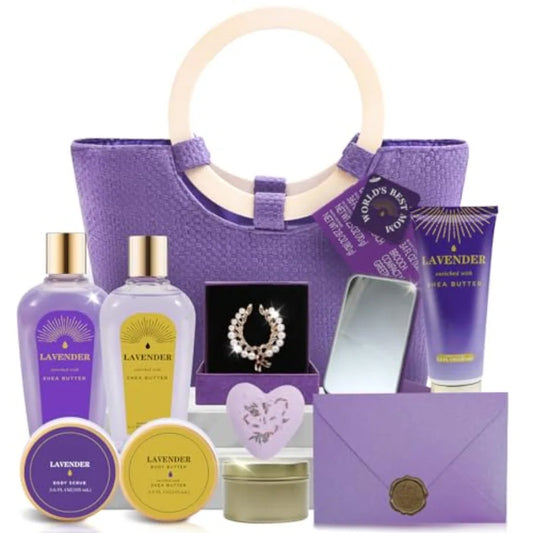 Bath and Body Gift Tote Bag Set w/card and jewelry All in One for Women  Gifts for  11pcs Sets Relaxing Bath Sets for Women Christmas Gifts for Her
