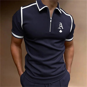 Polo Shirt for Men Poker Plain Men's Golf Clothing Alphabet Street Casual Designer T Shirt Short Sleeve Tee Tops Oversize