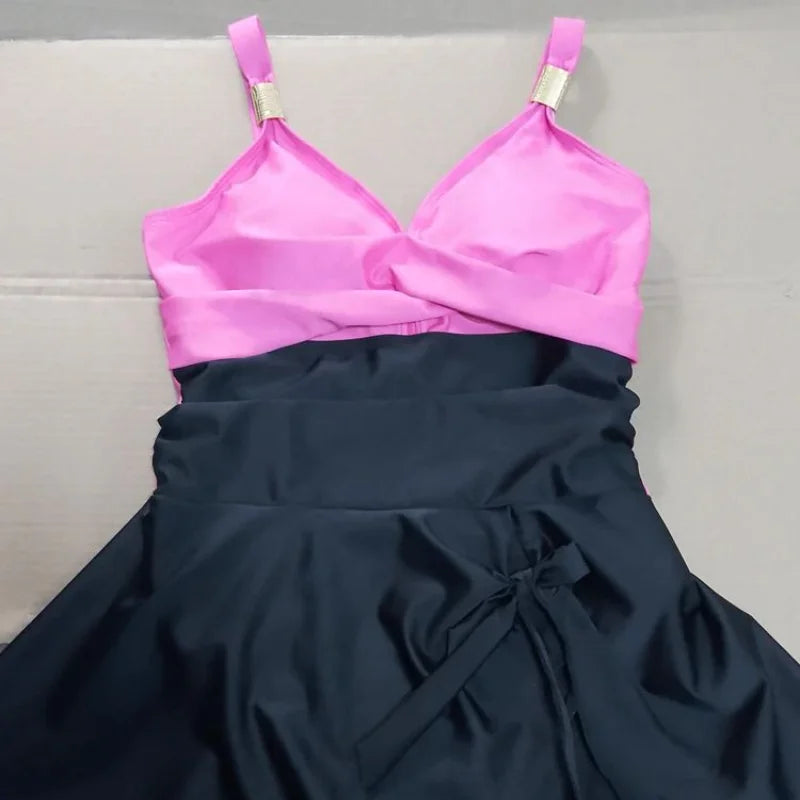 8 Colors Cute Women's Bikini Tummy Control Sexy  New One Piece Slim Ruched  Cross Swimwear Women's Comfortable  Swimsuit