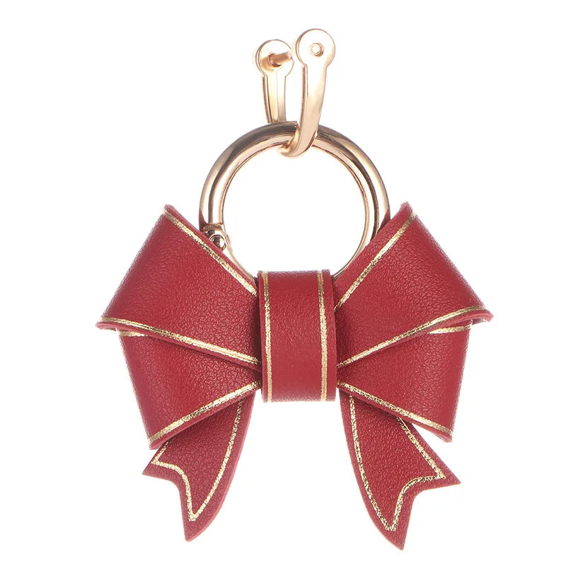 Fashion Bow Handbag Pendant Lovely Pink Keychain Accessories Delicate Bowknot Hanging Decoration Anti-loss Key Chains for Women