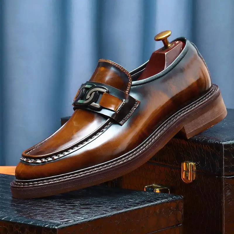New Shoes For Men Loafers Mens Dress Shoes Leather Shoes Man Male Genuine Leather Social Shoes