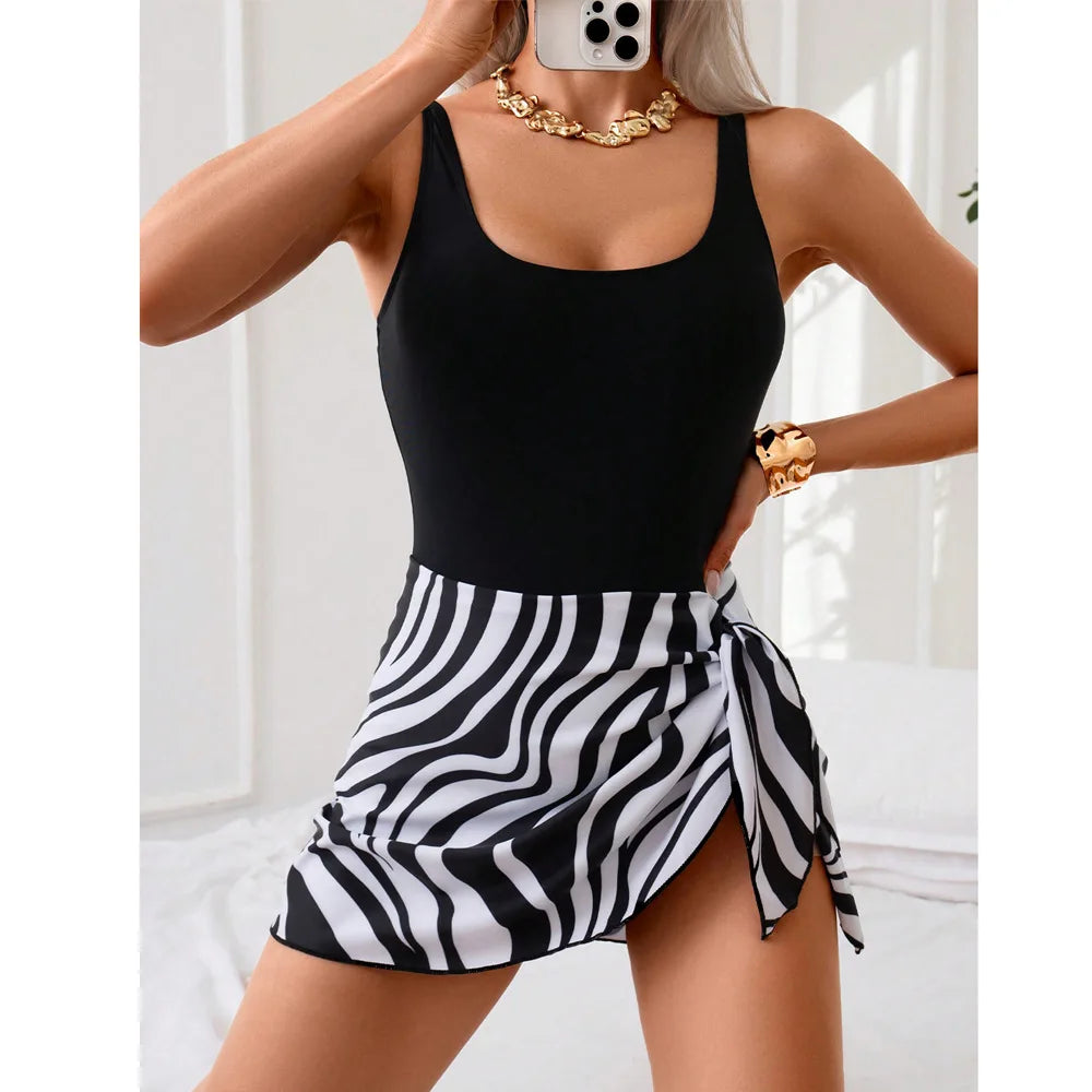 One Piece Swimdress Swimsuits for Women Tummy Control Swim Skirt Bathing Suit for Women
