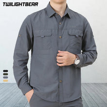 Load image into Gallery viewer, High Quality Men's Shirts Quick Drying Oversized Overshirt Breathable Thin Casual Shirt Men Clothing Fishing Camping Shirt AF102
