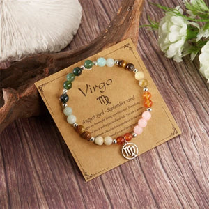 12 Zodiac Beaded Bracelet Aries Taurus Gemini Cancer Leo Virgo Libra Scorpio Aquarius Pisces Gifts Women Jewelry Gift