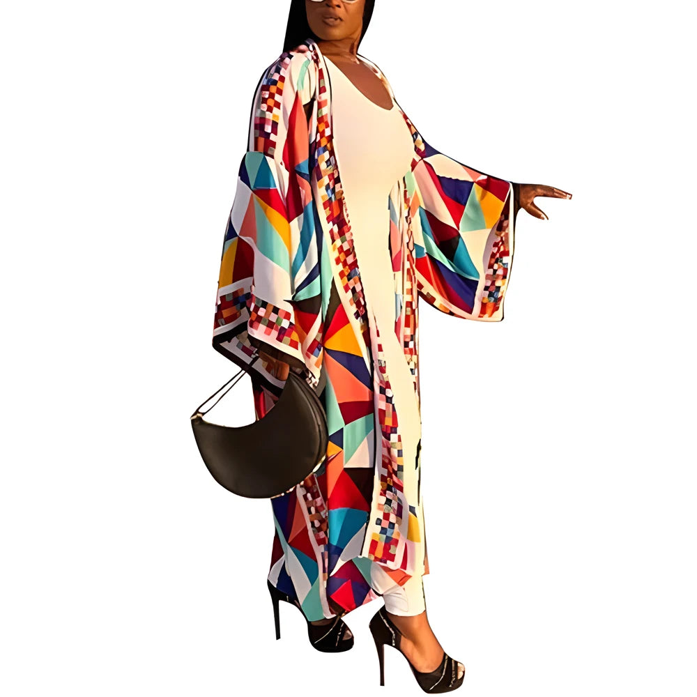 Women's Satin Open Front Cardigan Kimono Duster Sexy Beach Cover-Up Loose Long Flowy Maxi Kimonos Floral Print Cardigan