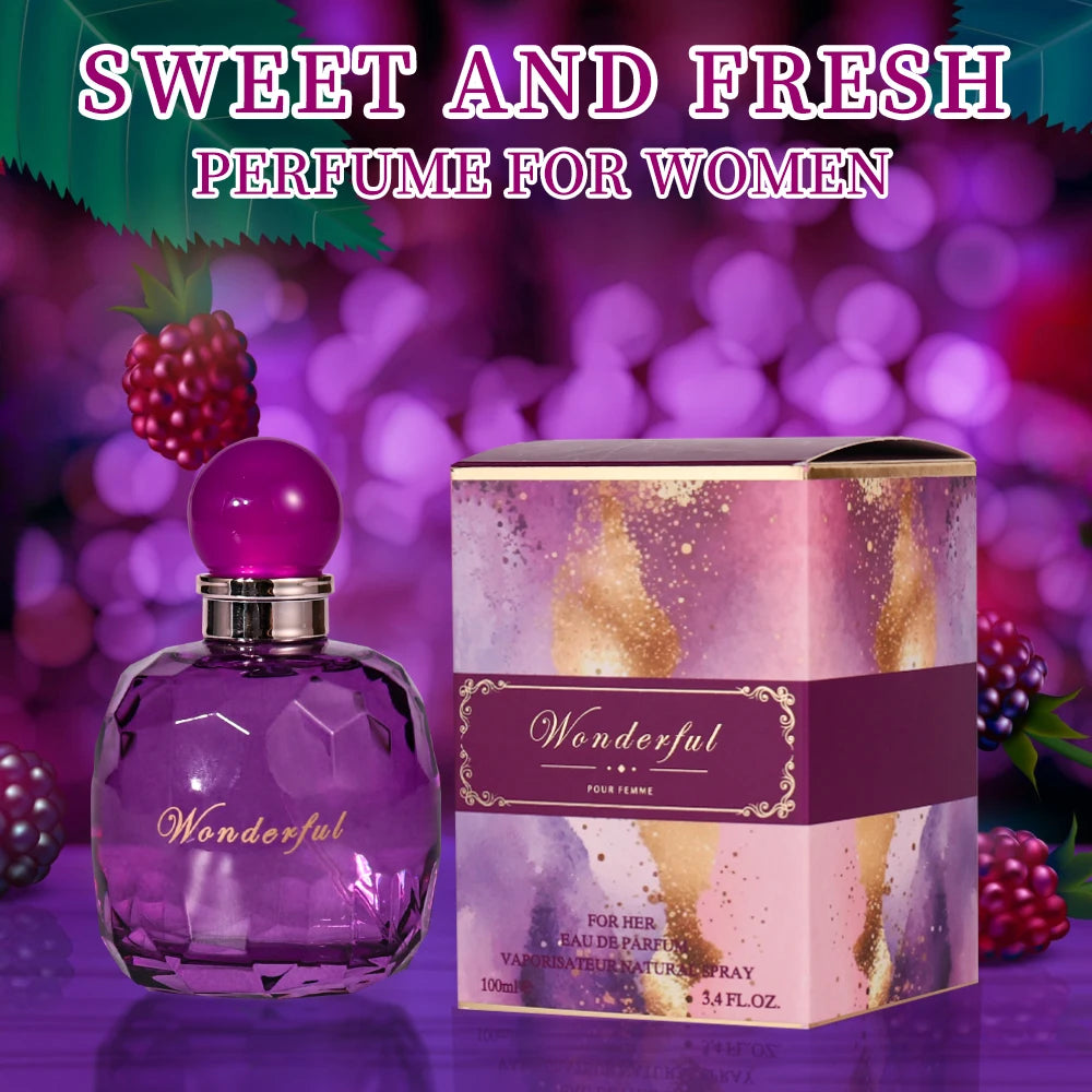 Wonderful - Fragrances by Traci K Beauty 3.4fl Oz Women's Eau De Parfum - A Floral Fruity Fragrance For Women - With Raspberry, Blackberry, Tea, Apple Blossom And Freesi