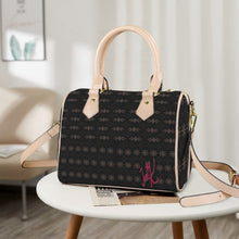 Load image into Gallery viewer, Traci K Signature Pattered Designer Travel Overnight Bag Boston Leather Handbag-Khaki Handle (Model 1746)
