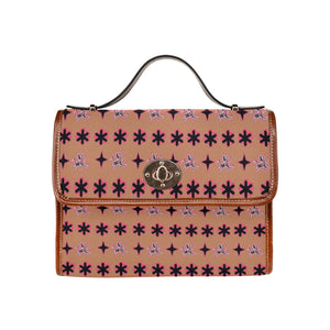 Traci K Original Signatured Pattern Bag Waterproof Canvas Bag-Brown (All Over Print) (Model 1641)