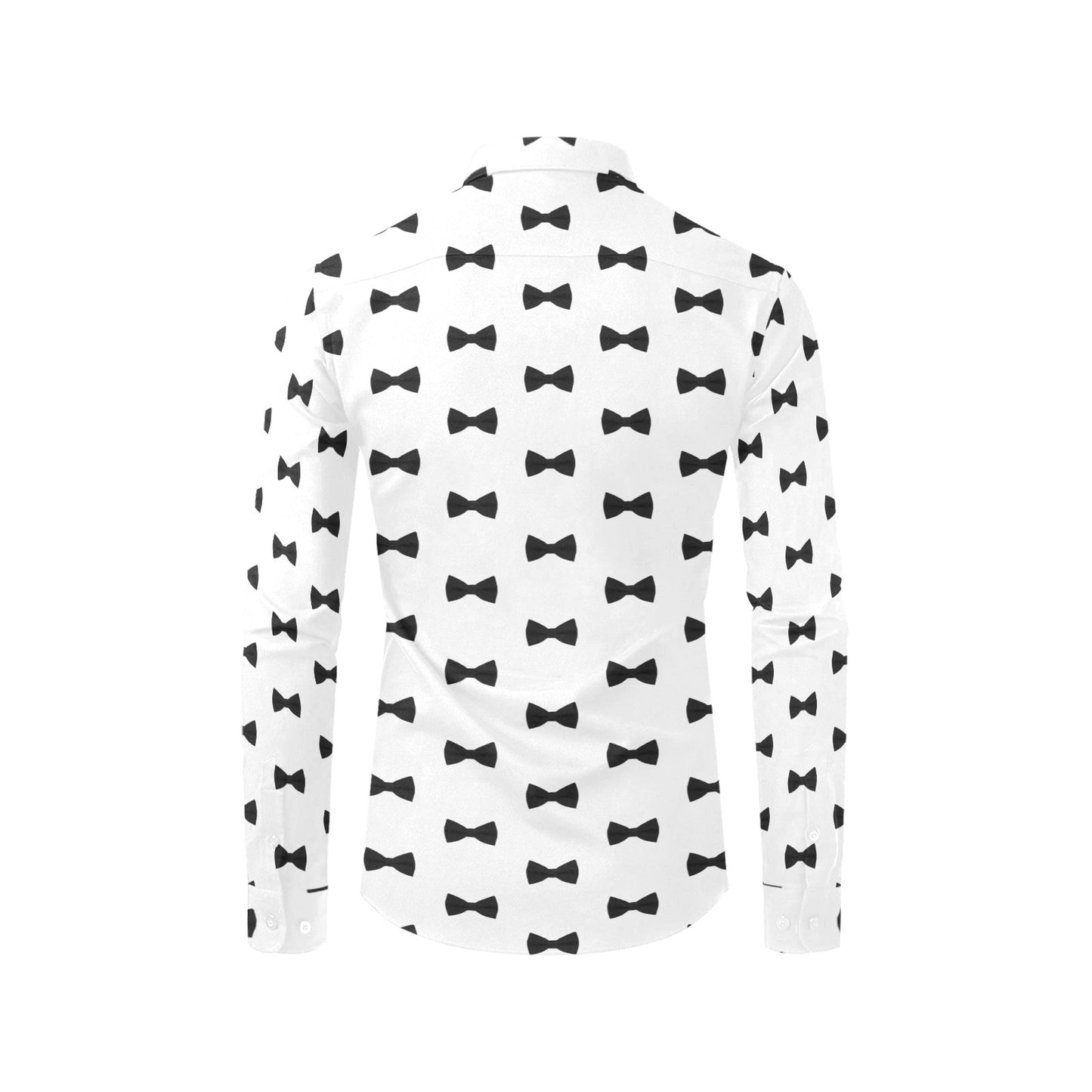 Put a Bow On It Traci K Mens White Long Sleeve Shirt Men's All Over Print Casual Dress Shirt (Model T61)
