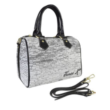 Load image into Gallery viewer, Traci K Designer Cracked Grunge Boston Bag Boston Leather Handbag-Small &amp; Black (Model 1749)
