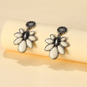 Artificial Turquoise Flower Earrings