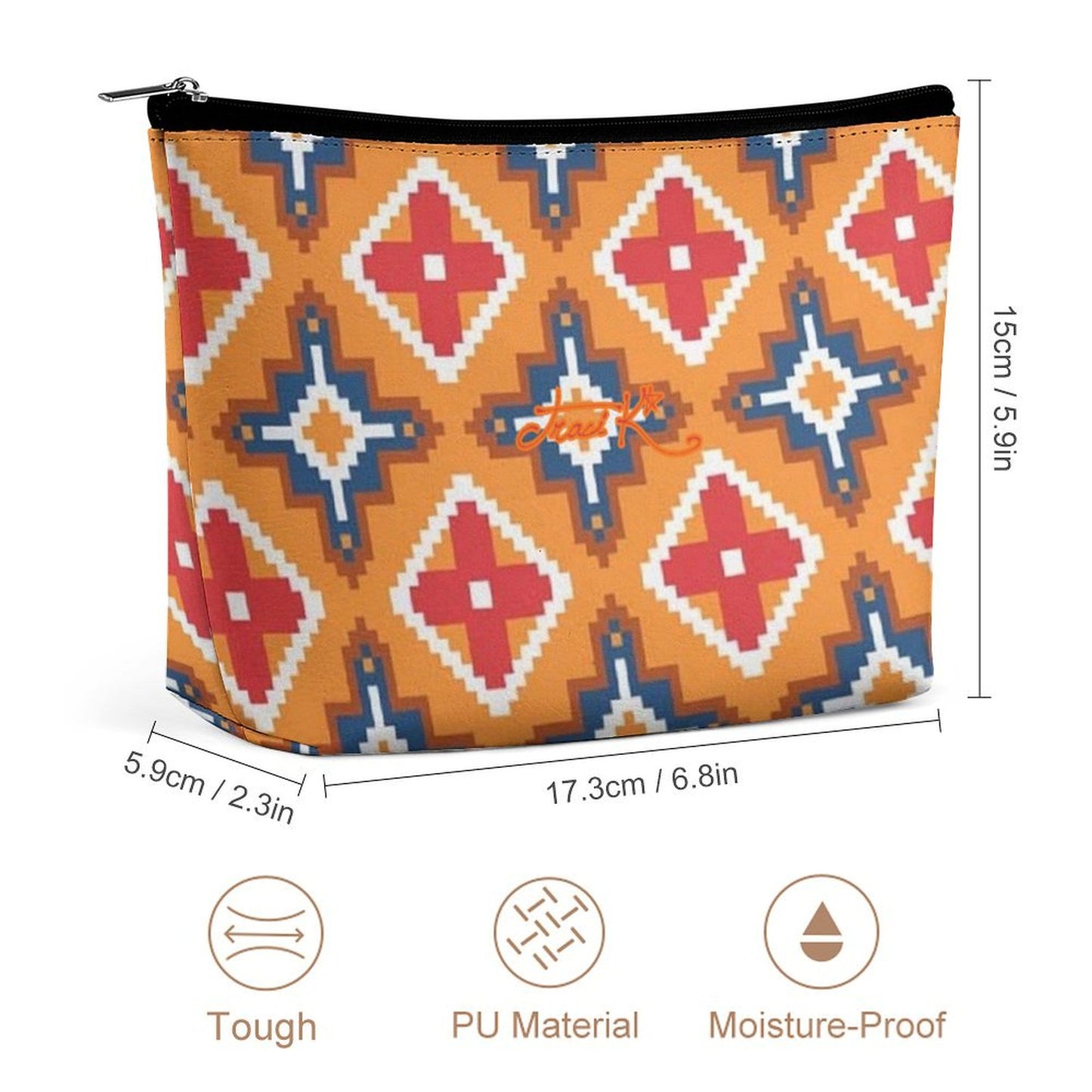 Traci K Designer Western Motif Portable Portable Cosmetic Bag