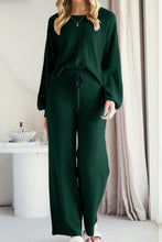 Load image into Gallery viewer, Round Neck Long Sleeve Top and Pants Set
