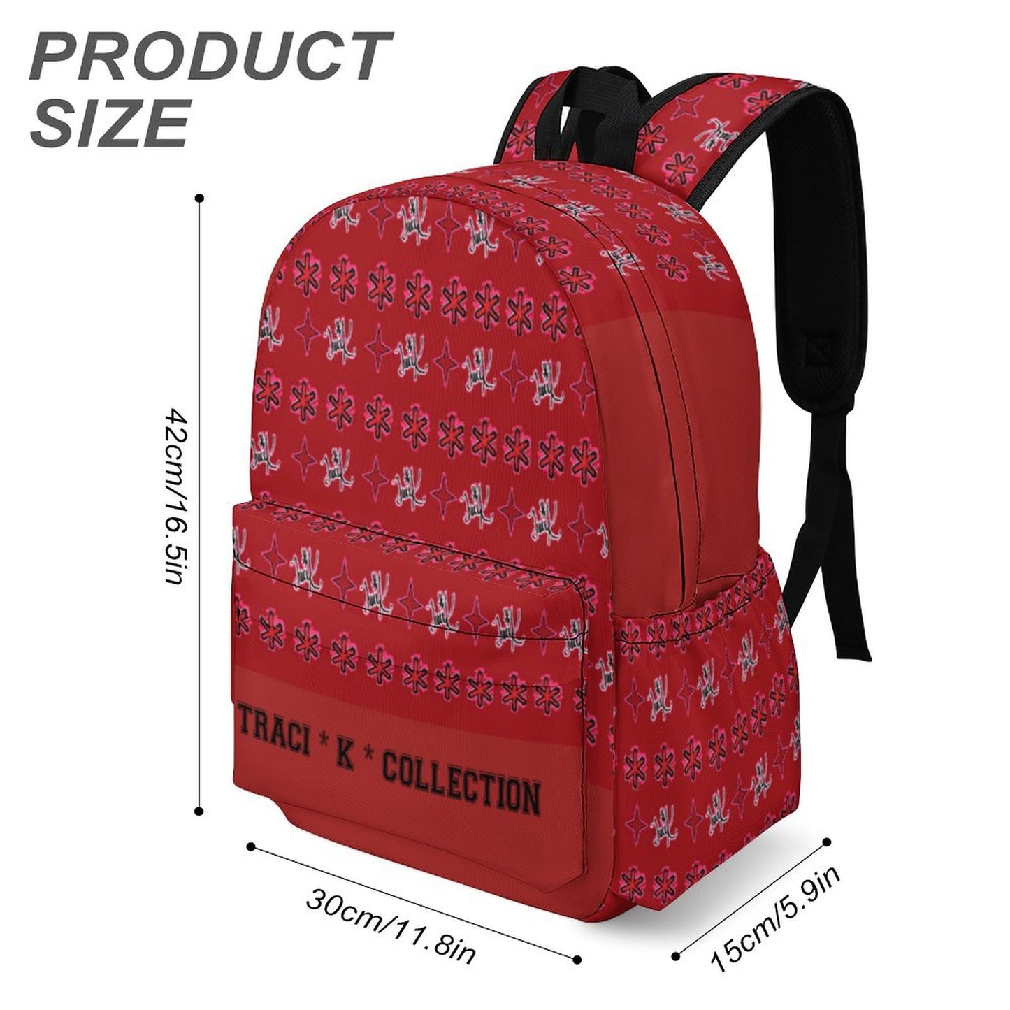 Traci K Varsity Half printed backpack Designer One of  Kind