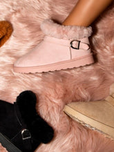 Load image into Gallery viewer, WILD DIVA Faux-Fur Buckle Round Toe Booties
