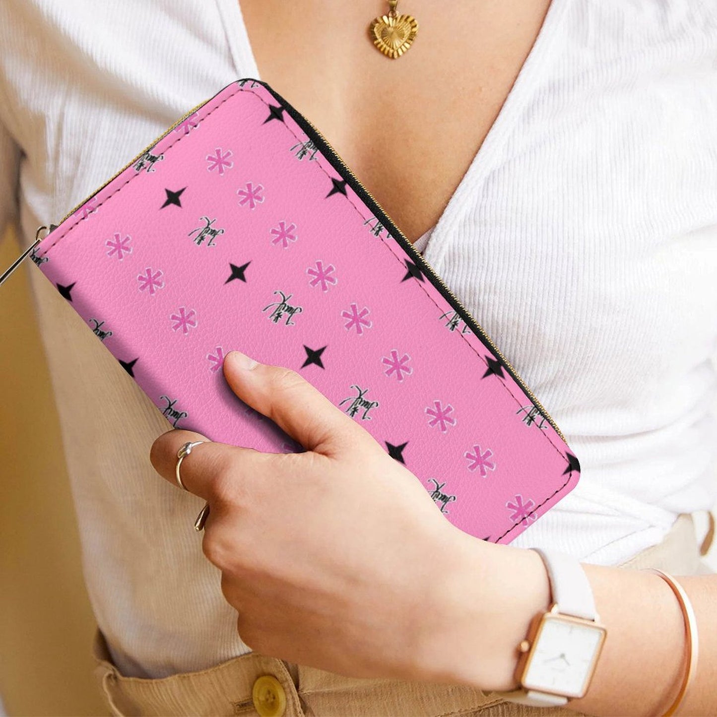 Traci K Luxury Designer Pattered Leather wallet Leather Wallet