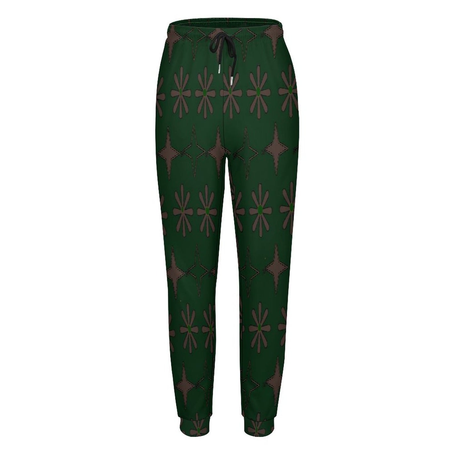Traci K Luxury Designer Women's all Jogger Pants Women's All Over Print Joggers Green