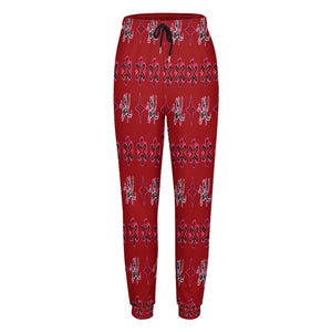 Traci K Signatured Patterned Joggers Red Pant Women's Sweatpants