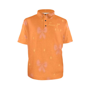 Traci K Orange Put a Bow On It Designer Men Polo Shirt Men's All Over Print Polo Shirt (Model T55)