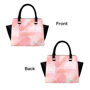 Traci K Designer Pink Shimmer Handbag Black Shoulder Handbag-New (1653)
