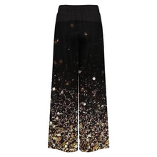 Load image into Gallery viewer, New Year Gold Sparkle All-Over Print Women’s Wide-Leg Pants by Traci K Collection
