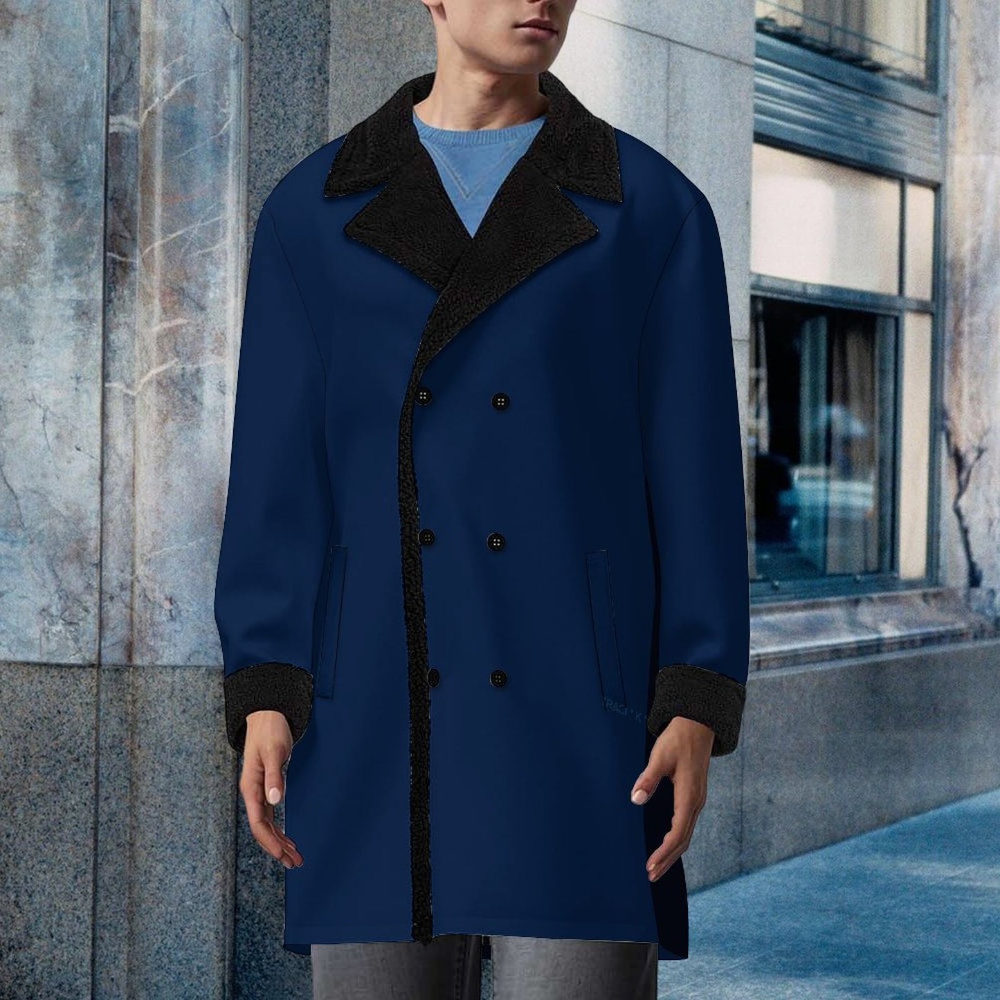 Traci K Colection Designer Men's Double Breasted Coat