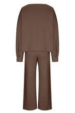 Load image into Gallery viewer, Round Neck Long Sleeve Top and Pants Set
