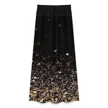 Load image into Gallery viewer, New Year Gold Sparkle All-Over Print Women’s Wide-Leg Pants by Traci K Collection
