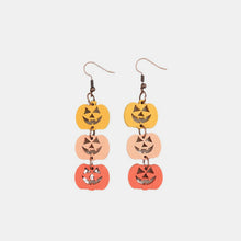 Load image into Gallery viewer, Wooden Contrast Pumpkin Earrings
