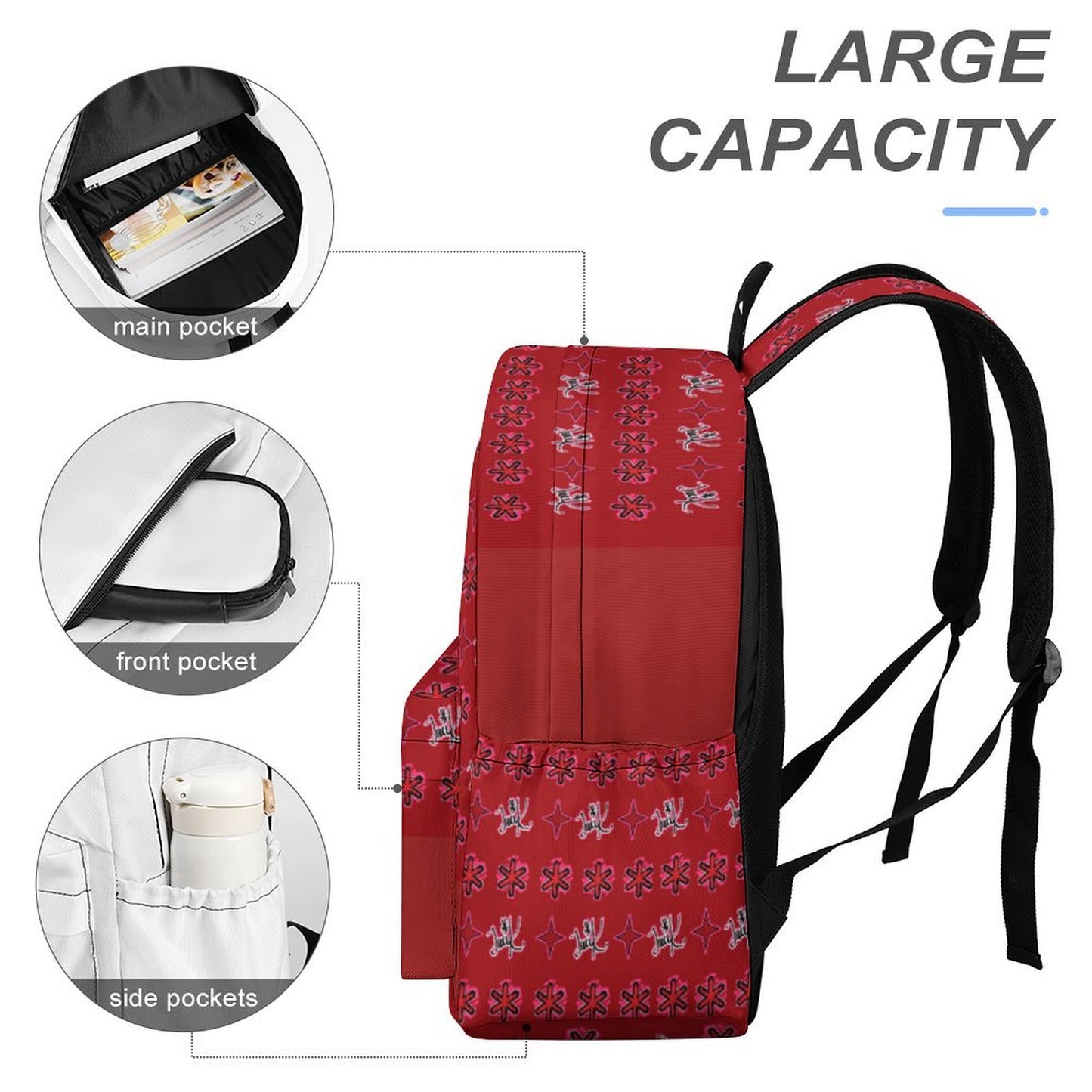 Traci K Varsity Half printed backpack Designer One of  Kind