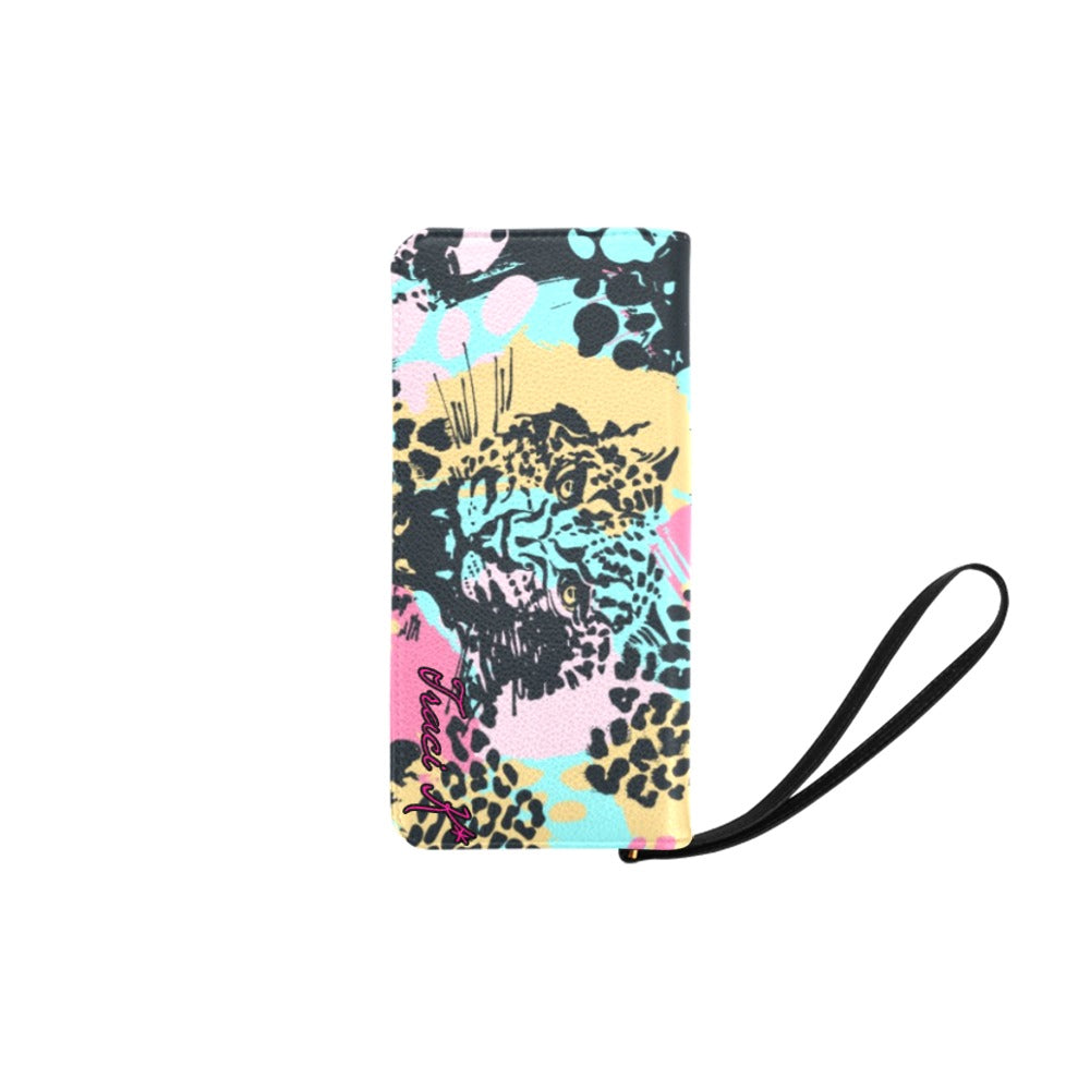 Traci K Luxury Designer Abstract Leopard Pattern Clutch Women's Clutch Purse (Model 1637)