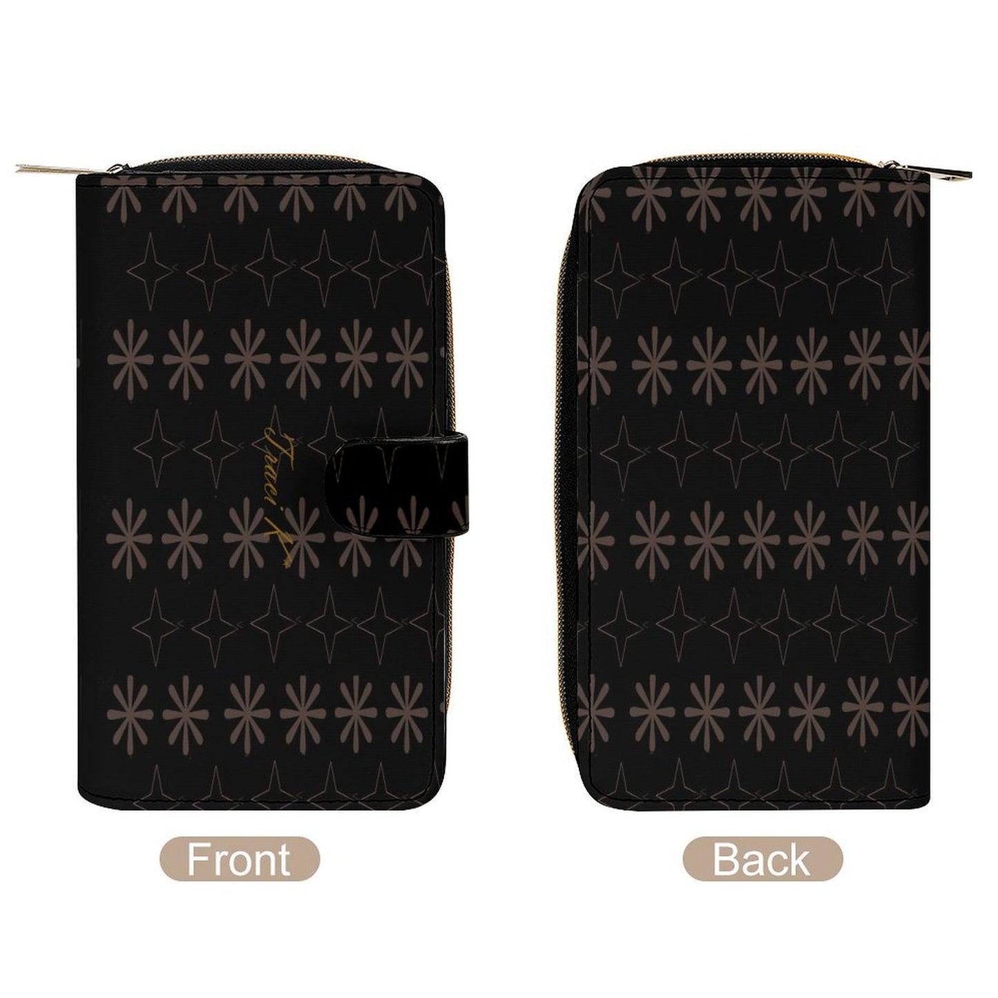 Traci K Luxury Designer Signature Patterned Leather Wallet Leather Wallet