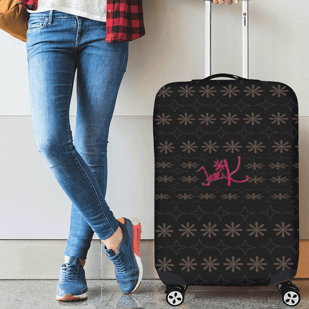 Traci K Designer Patterned Black  Luggage Cover/Medium 22"-25"