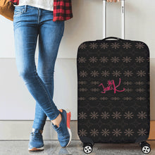 Load image into Gallery viewer, Traci K Designer Patterned Black  Luggage Cover/Medium 22&quot;-25&quot;
