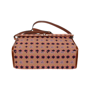 Traci K Original Signatured Pattern Bag Waterproof Canvas Bag-Brown (All Over Print) (Model 1641)