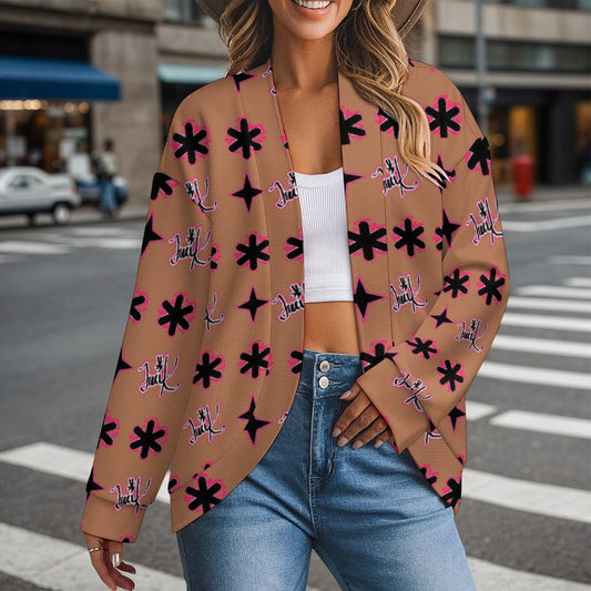 Traci K Luxury Designer Shoulder down long sleeved cardigan Women's Drop Shoulder Cardigan