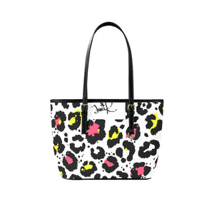 Traci K Designer Animal Print Leather Tote Leather Tote Bag-Small Model (1651)