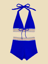 Load image into Gallery viewer, Backless Textured Halter Neck Two-Piece Swim Set
