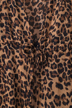 Load image into Gallery viewer, Leopard Open Front Long Sleeve Cover Up
