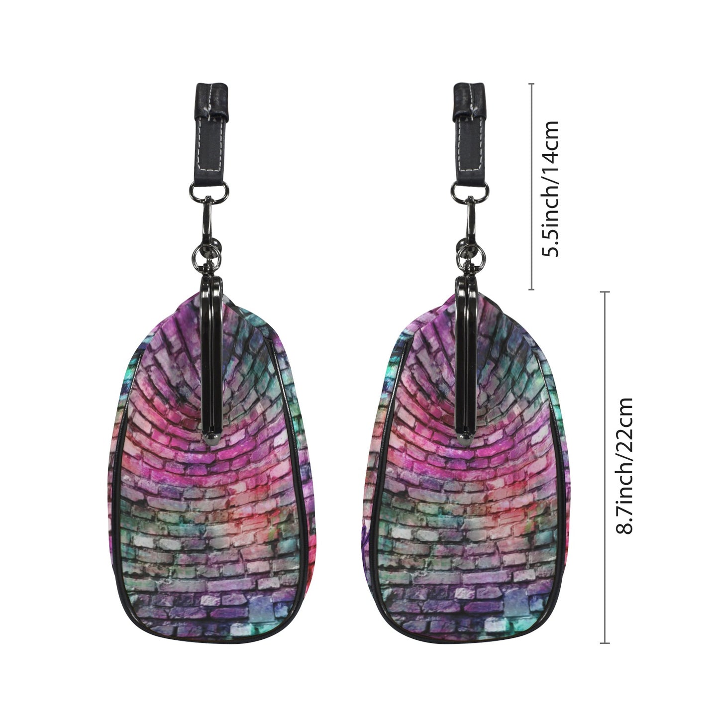 Traci K Signatured Colorful Brickwall KissLock Bag Kisslock Crossbody Shoulder Bag (Model 1752)