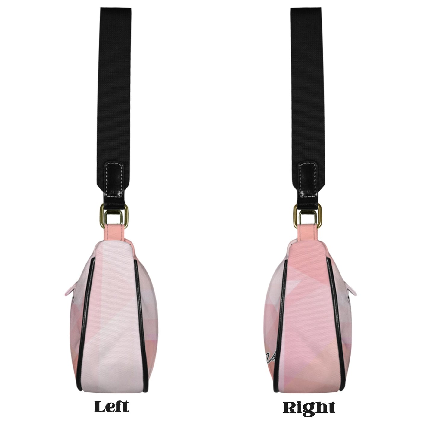 Traci K Designer Pink Shimmer Shoulder Bag Black Strap Women's Shoulder Bag-Black Strap (Model 1748)