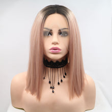 Load image into Gallery viewer, 13*3&quot; Lace Front Wigs Synthetic Mid-length Straight 12&quot; 130% Density
