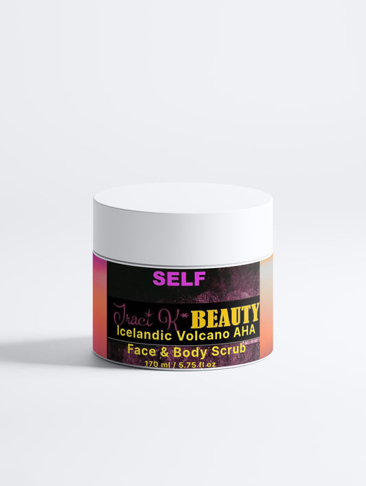 SELF by Traci K Beauty -Icelandic Volcano AHA Face & Body Scrub Cellulite, Dry Skin, Dull Skin, Crepy