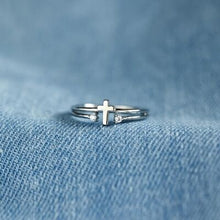 Load image into Gallery viewer, 925 Sterling Silver Cross Ring
