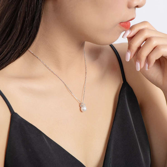 👑Ashes to Beauty Luxury Princess Crown Genuine Freshwater Pearl Pendant Necklace