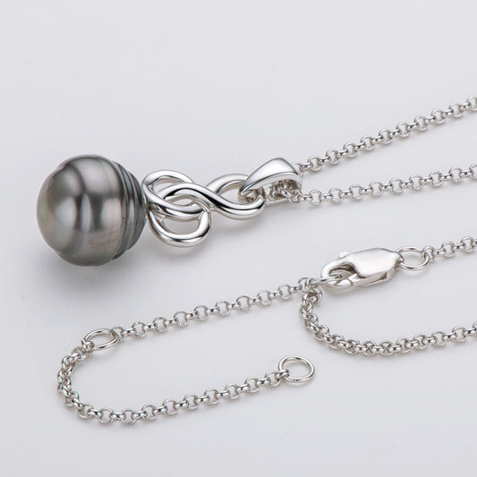 Cultured Tahitian Black Baroque Pearl Pendant Necklace