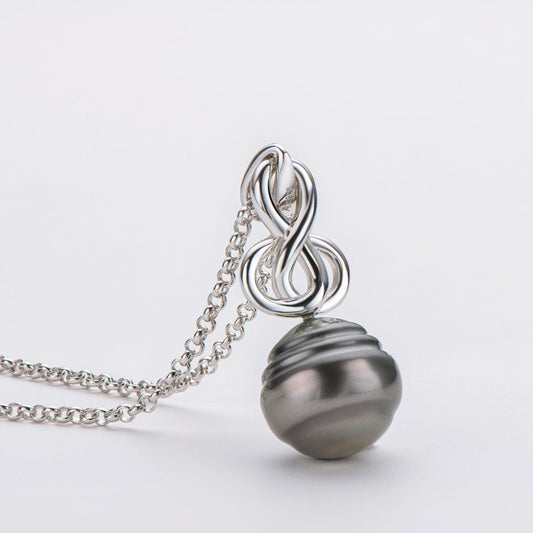 Cultured Tahitian Black Baroque Pearl Pendant Necklace