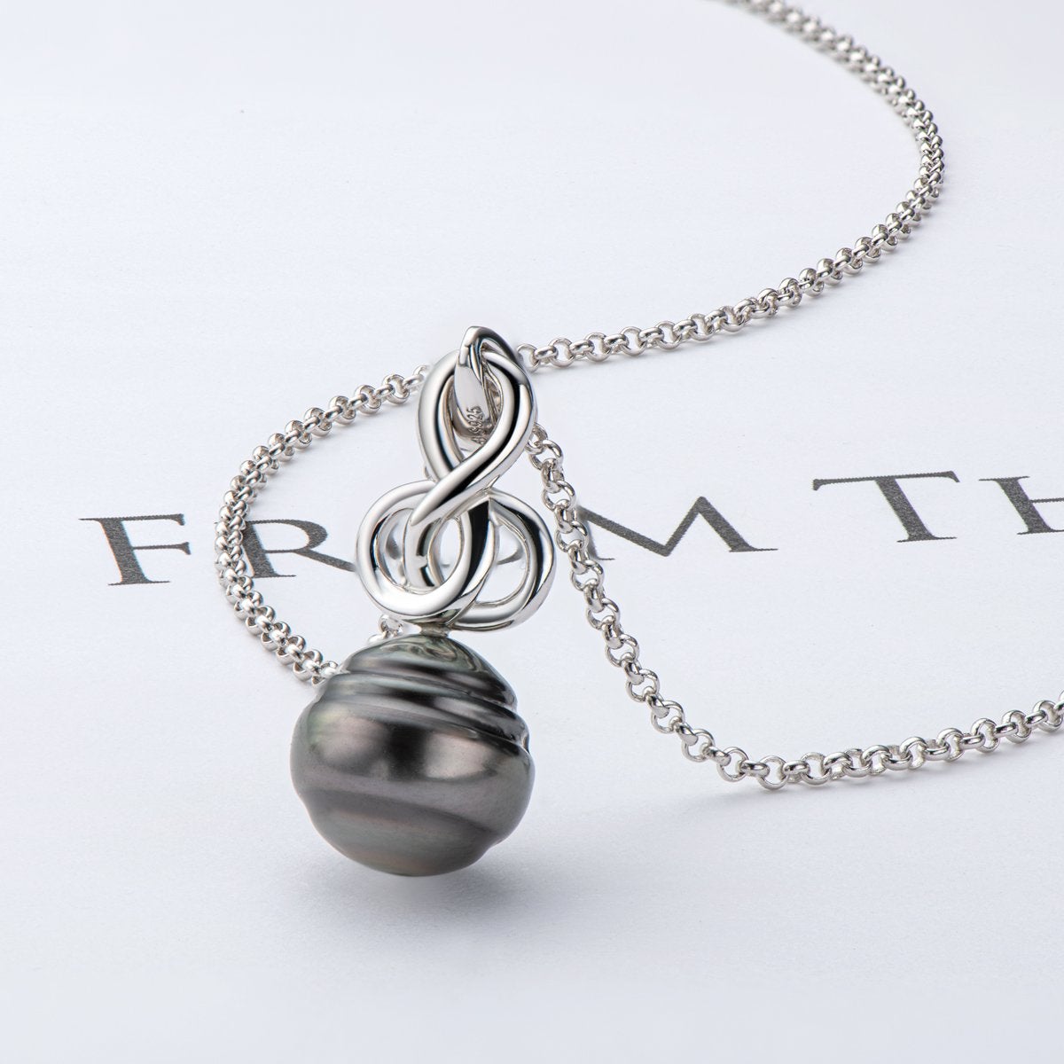 Cultured Tahitian Black Baroque Pearl Pendant Necklace